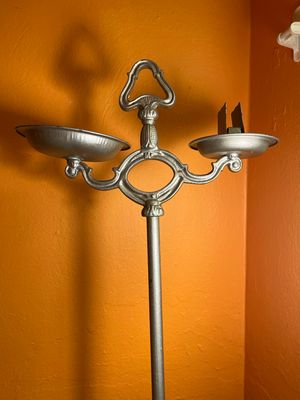 Cast Metal Ashtray Match Holder Stand