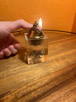 Mack Truck Bulldog Lucite Table Lighter