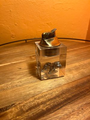 Mack Truck Bulldog Lucite Table Lighter
