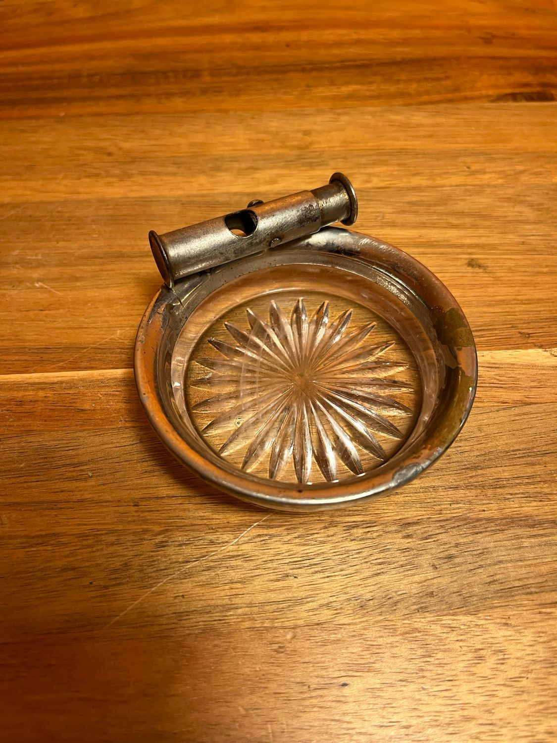 Glass Ashtray With Cigarillo Or Ash Cutter