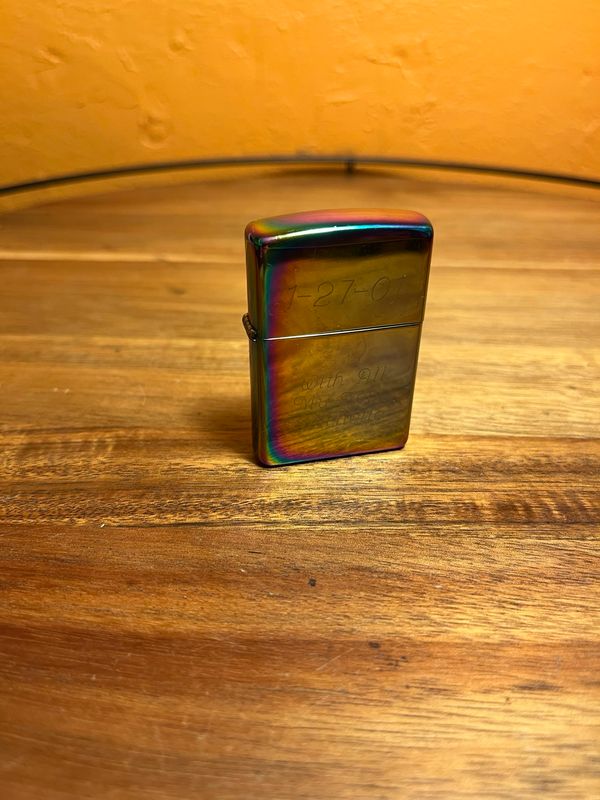 2008 Customized ‘1/27/01 With All My Love Michelle’ Purple Spectrum Zippo Lighter