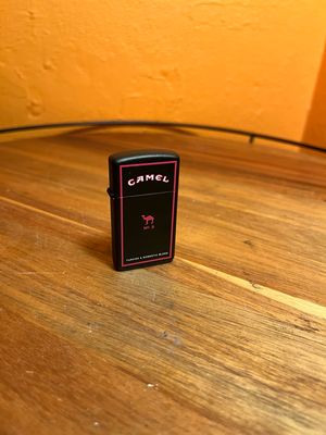 2006 Black &amp; Pink Camel Sealed Unstruck Zippo Slim Lighter