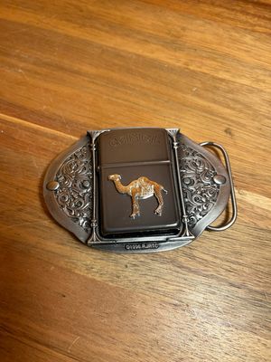 1996 Magnetic Belt Buckle Holder Camel Sealed Unstruck Zippo Lighter