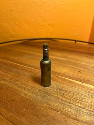Worn Green &amp; Brass Bottle Lighter