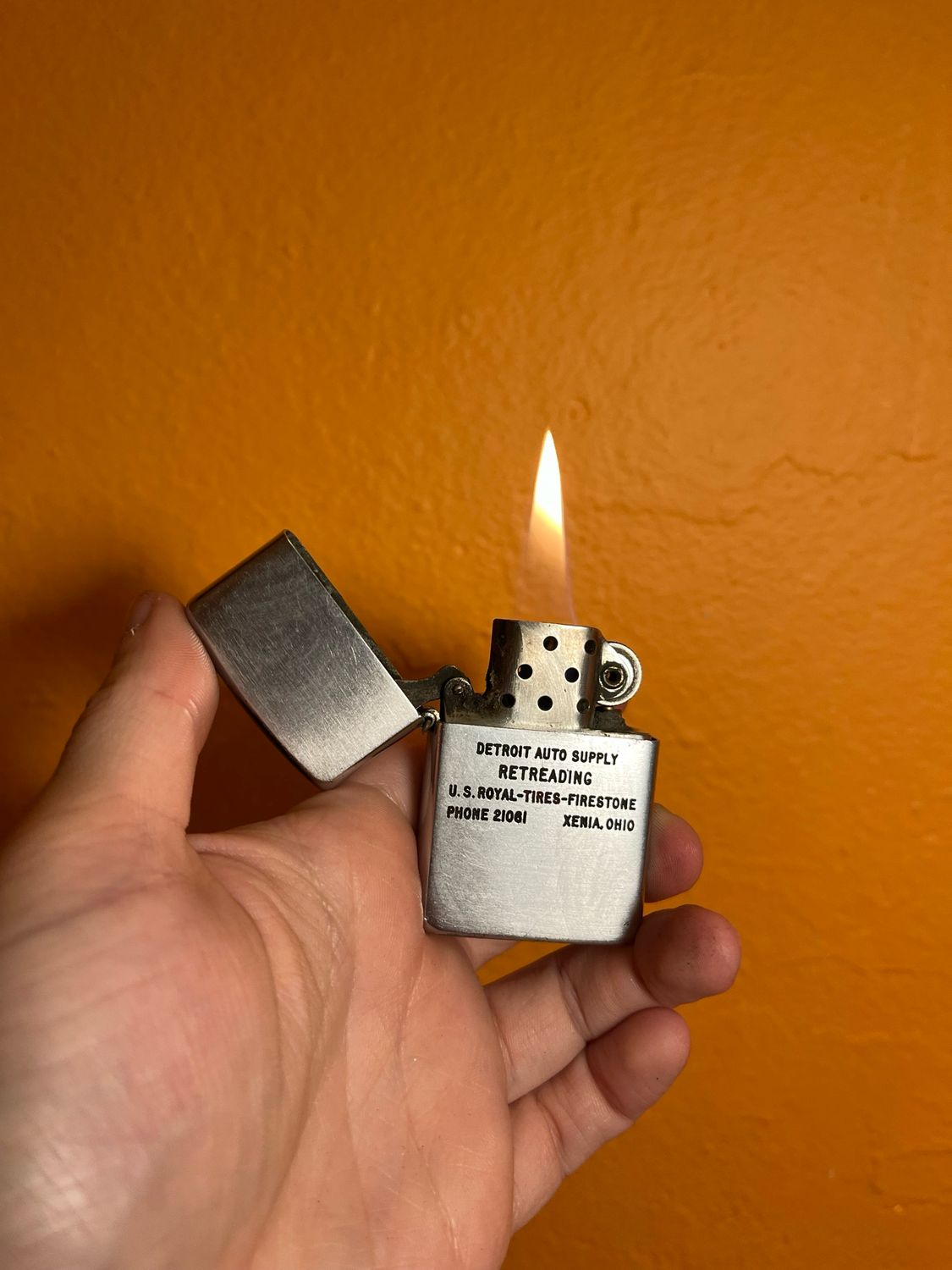 1950s Detroit Auto Supply Retreading Zippo Lighter