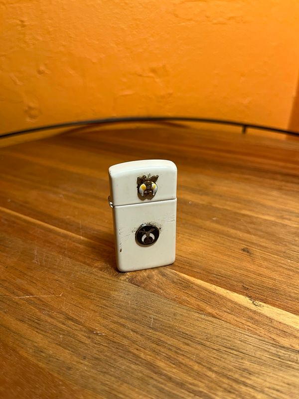 2000 White Freemason Emblems Zippo Slim Lighter