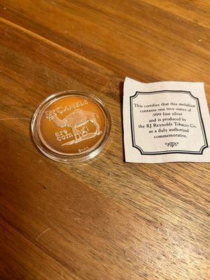 Camel The Camels Are Coming RJ Reynolds Tobacco Co Silver Medallion