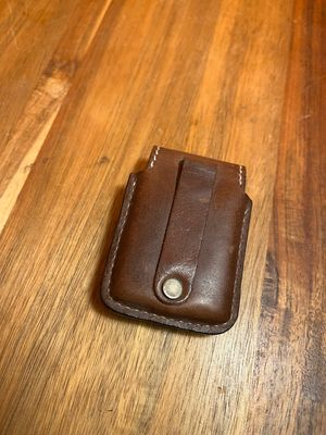 Camel Silver Star Leather Lighter Belt Holster Holder
