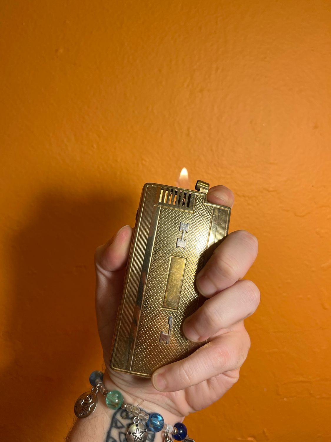 Golden Ronson Cigarette Case Lighter