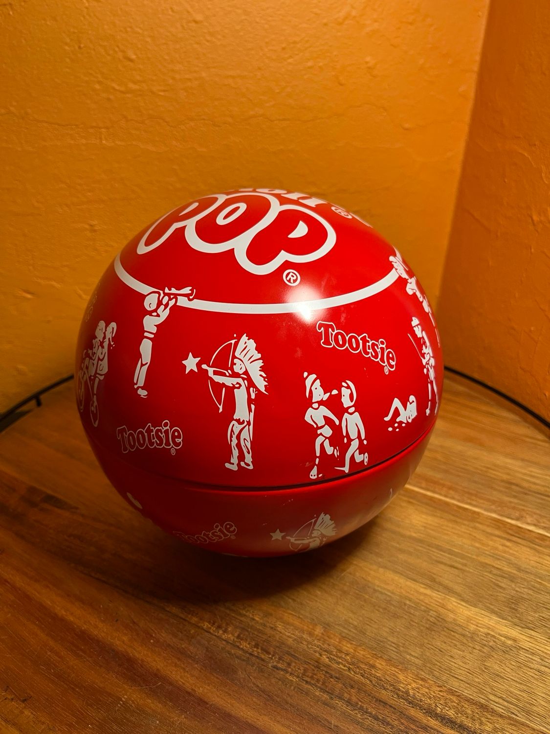 Tootsie Roll Metal Ball Container