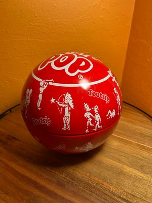 Tootsie Roll Metal Ball Container
