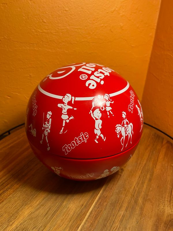 Tootsie Roll Metal Ball Container