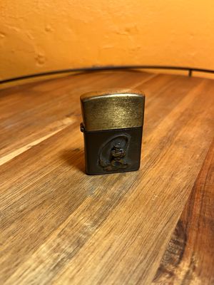 Brassy Fisherman Flip Top Lighter