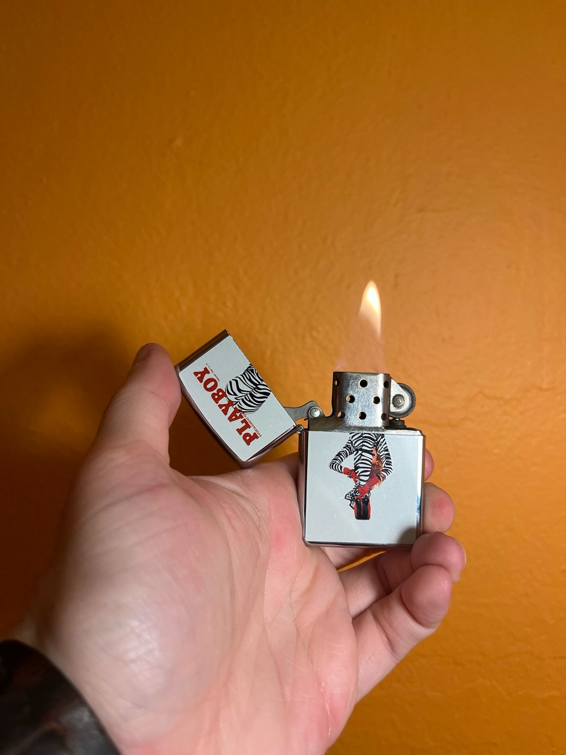2003 Playboy Zebra Leggings Cover Zippo Lighter