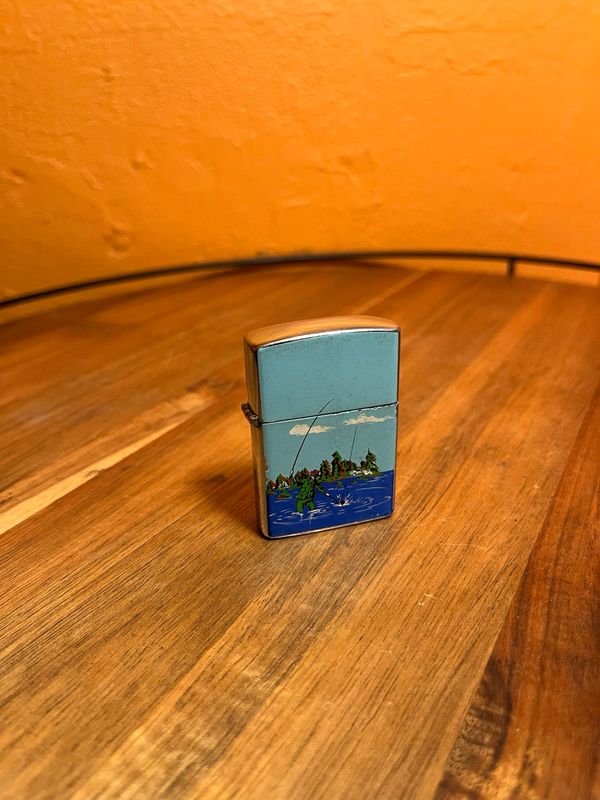 Fishing Scene Mastercraft Flip Top Lighter