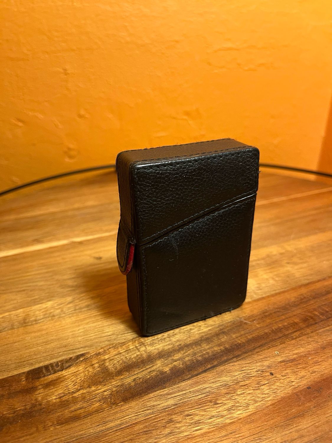 Black Leather Snap Cigarette Case