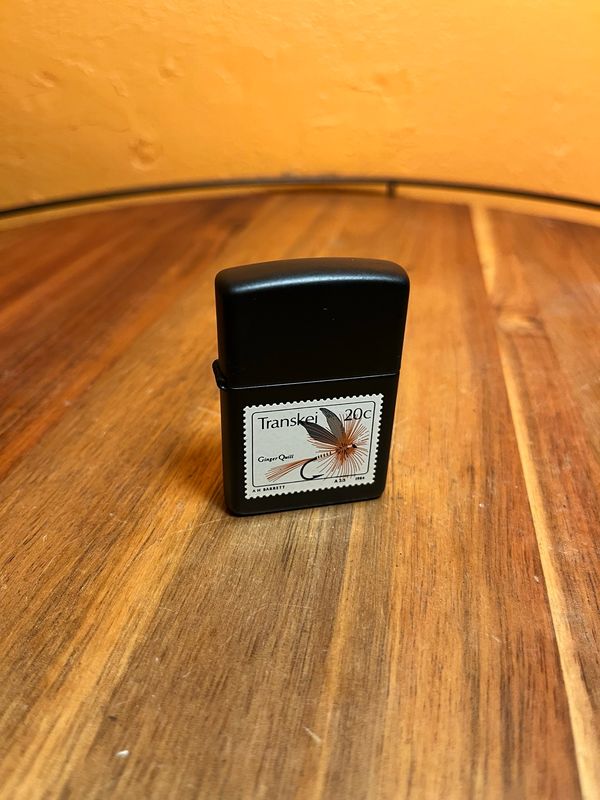 1990s Transkei Ginger Quill Fishing Lure Stamp Zippo Lighter