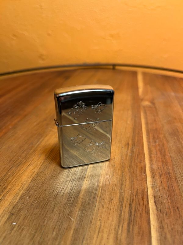 1997 Fish Zippo Mirrored Lighter