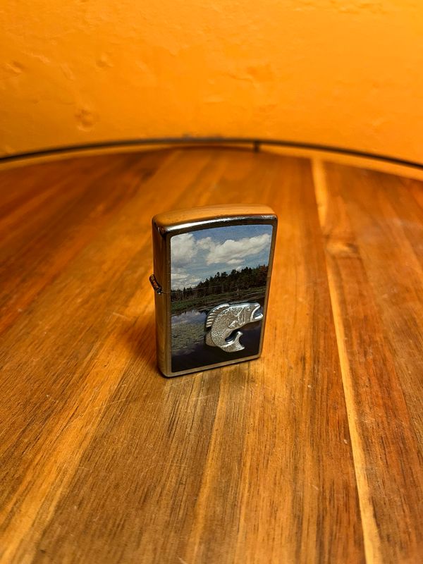 2018 Fish Emblem On Illustrated Background Zippo Lighter