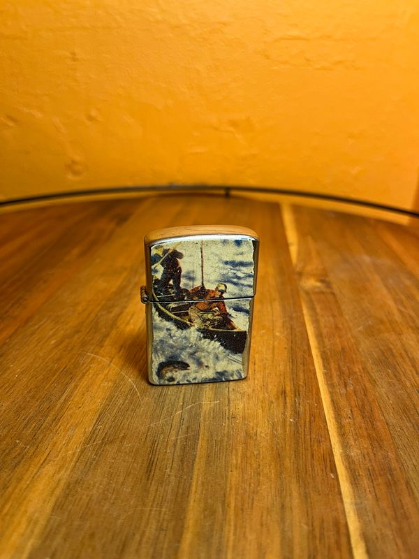 Canoe Fishing Flip Top Lighter