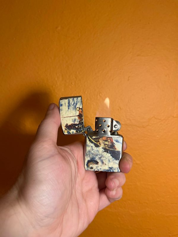 Canoe Fishing Flip Top Lighter