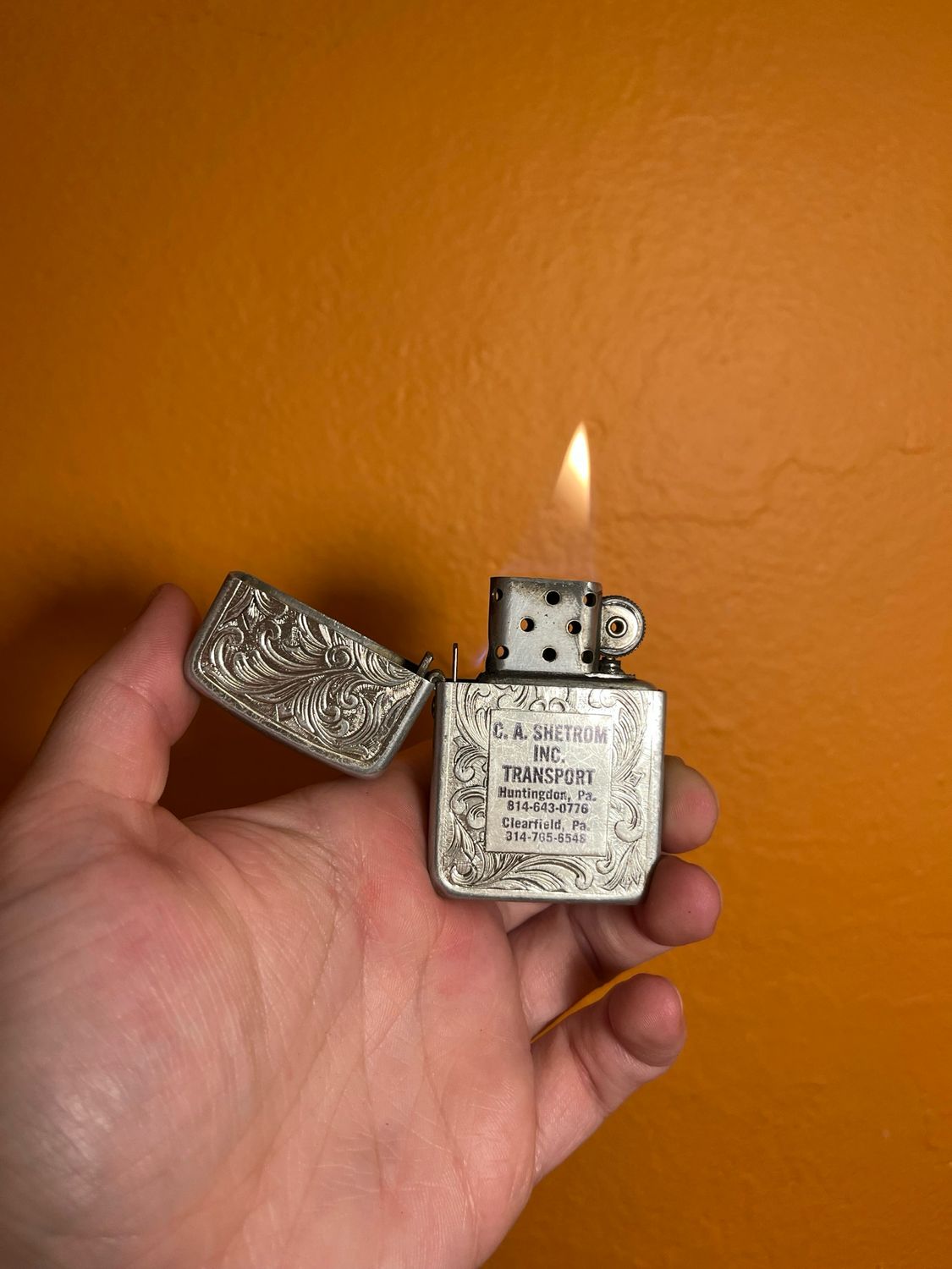 CA Shetrom Inc Transport Huntingdon PA Filigree Lighter