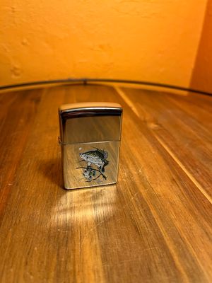 1997 Al Asnel Fishing Mirrored Zippo Lighter