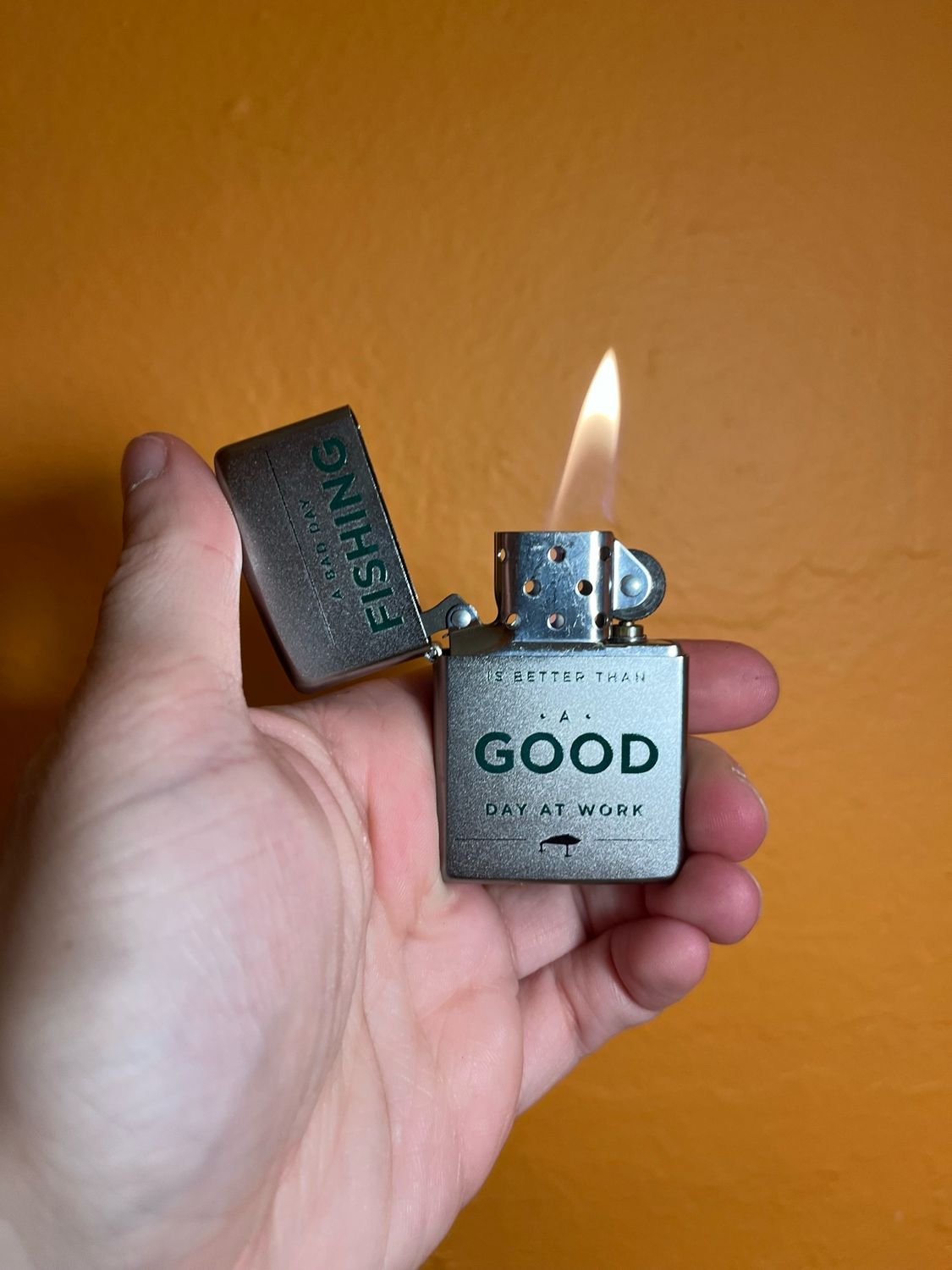 2014 A Bad Day Fishing Is Better Than A Good Day At Work Zippo Lighter