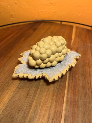 Ceramic Grape Match Holder Box With Striker