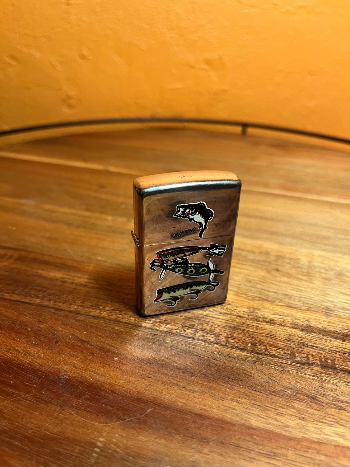 1999 Glitter Fishing Lures Silver Plated Zippo Lighter