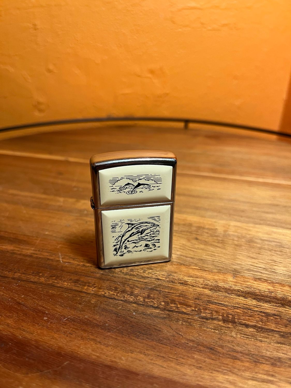 2001 Dolphin Scrimshaw Zippo Lighter
