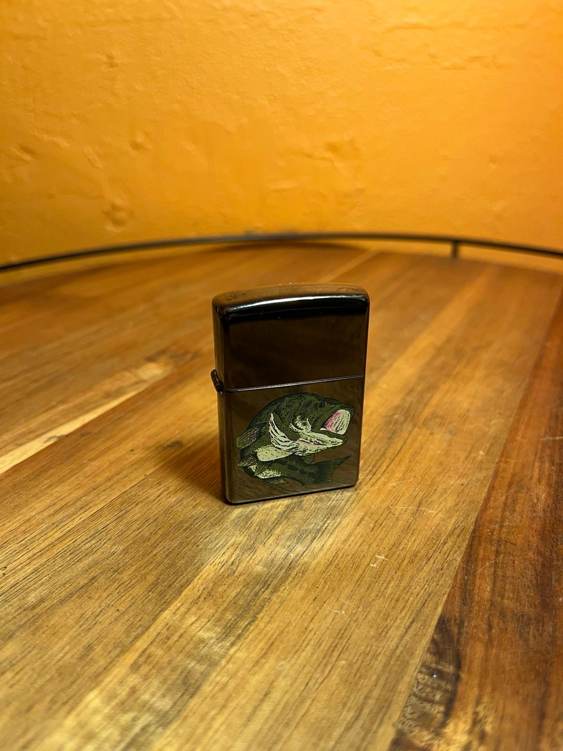 2002 Gunmetal Grey Bass Fishing Zippo Lighter