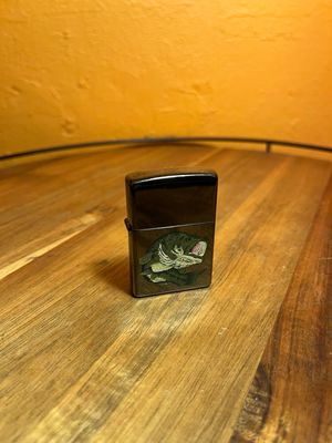 2002 Gunmetal Grey Bass Fishing Zippo Lighter