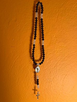 Garnet &amp; Quartz Saint Joan of Arc Rosary Beads