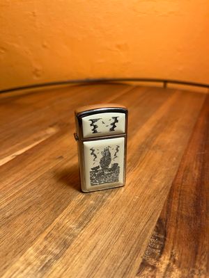 1984 Scrimshaw Zippo Slim Lighter