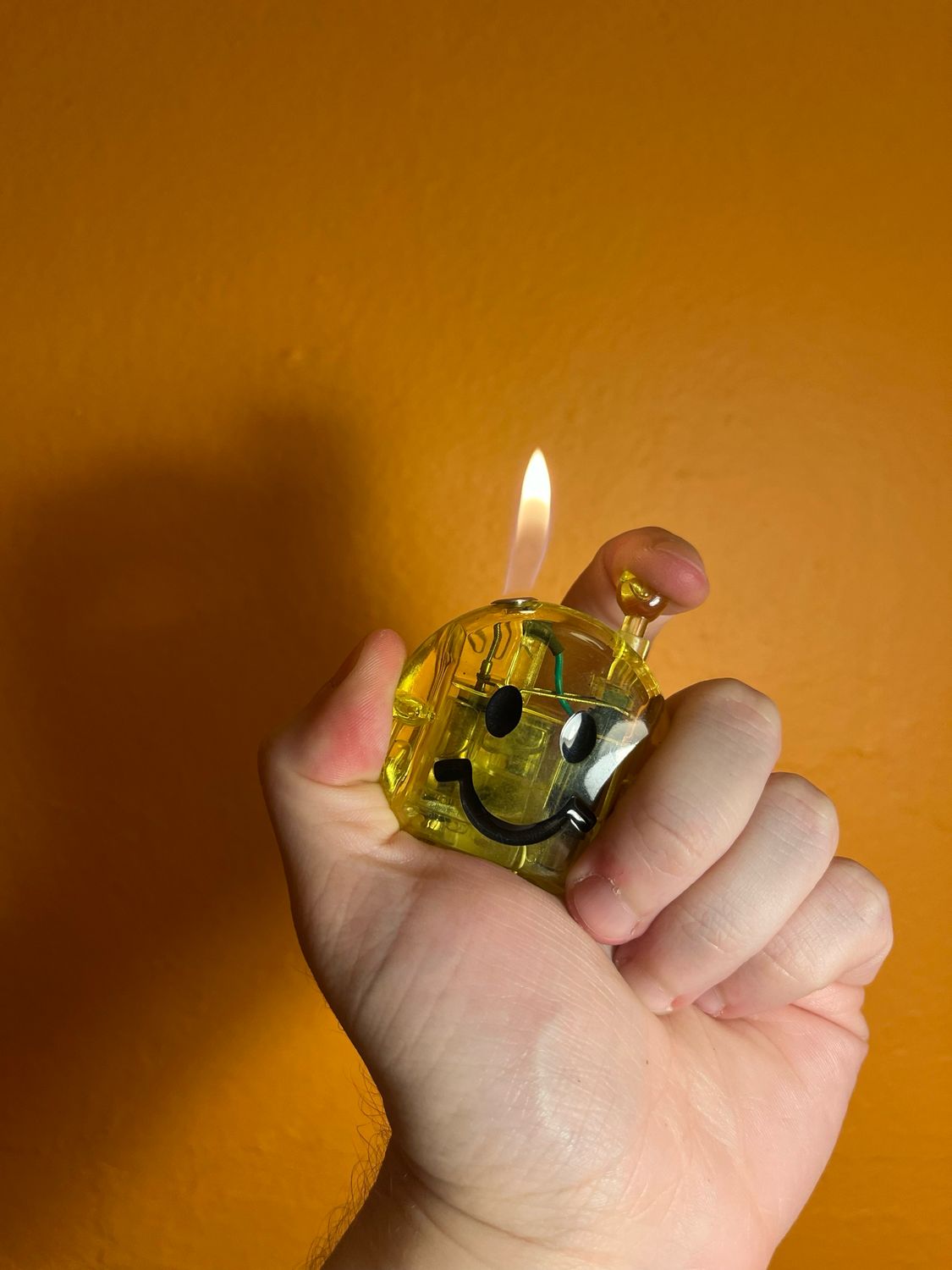 Transparent Smiley Face Butane Lighter