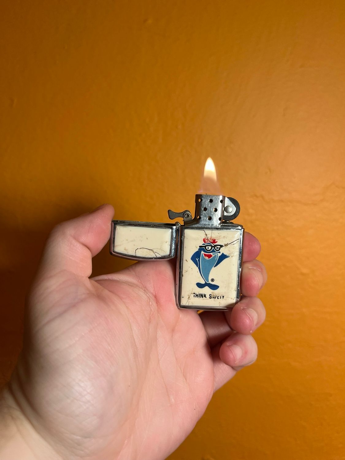 1978 Damaged Starkist Think Safety Tuna Zippo Slim Lighter