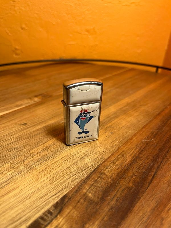 1978 Damaged Starkist Think Safety Tuna Zippo Slim Lighter