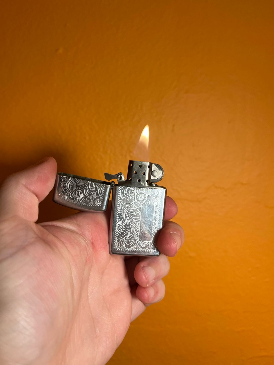 1986 Filigree Zippo Slim Lighter