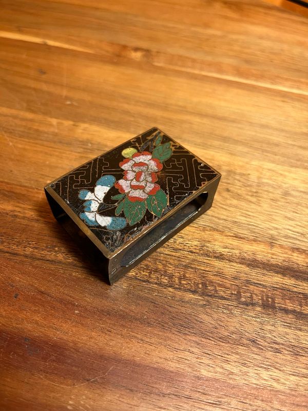 Peony Cloisonné Matchbox Holder