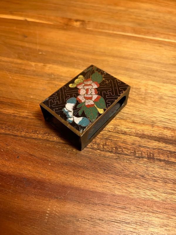 Peony Cloisonné Matchbox Holder