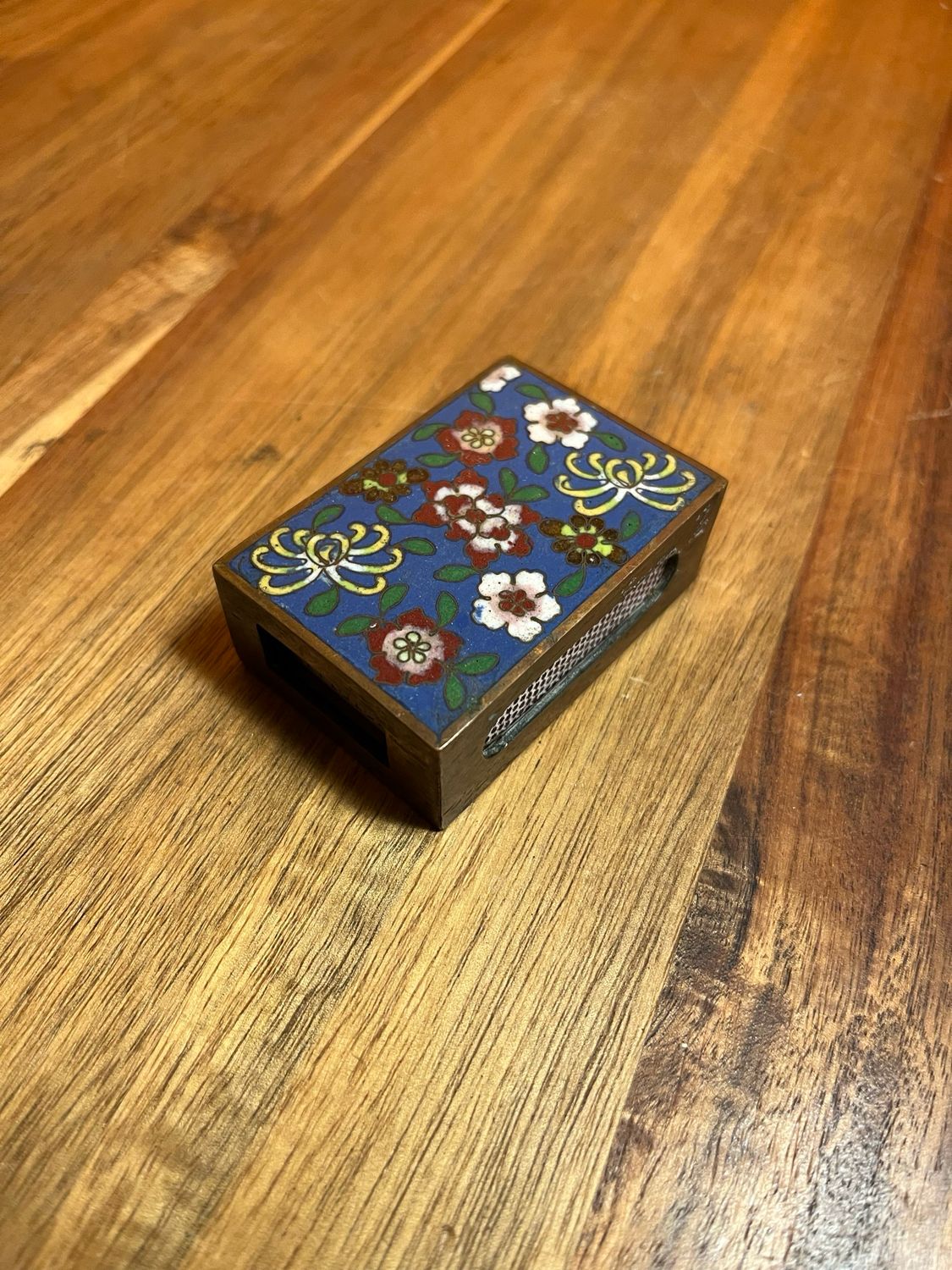 Field of Flowers Cloisonné Matchbox Holder
