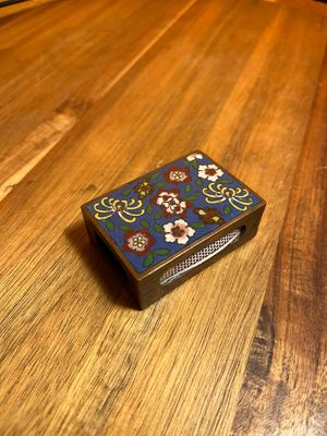 Field of Flowers Cloisonné Matchbox Holder