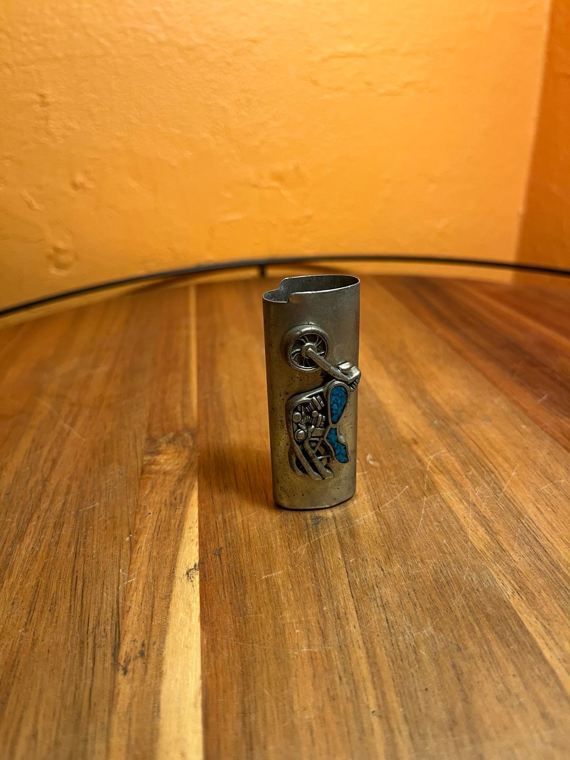 Motorcycle Turquoise BIC Lighter Cover Sleeve