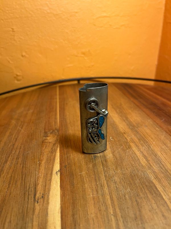 Motorcycle Turquoise BIC Lighter Cover Sleeve