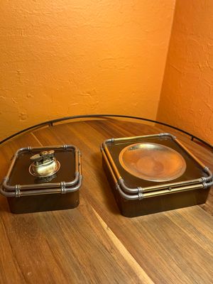 Industrial Pipes Table Lighter Ashtray Set