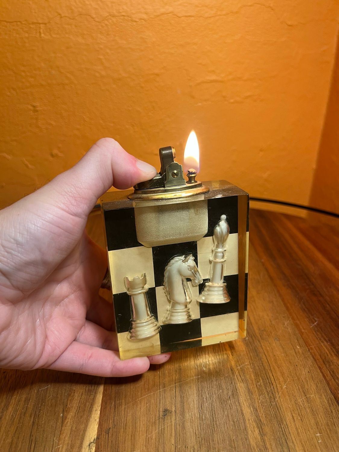 Lucite Chess Table Lighter