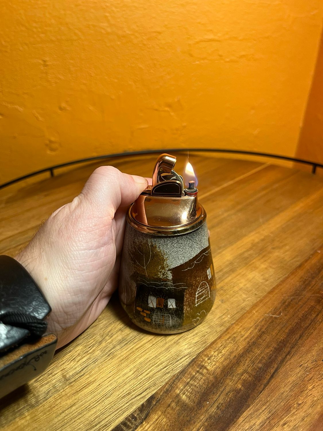 Sascha Brastoff Village Ceramic Table Lighter
