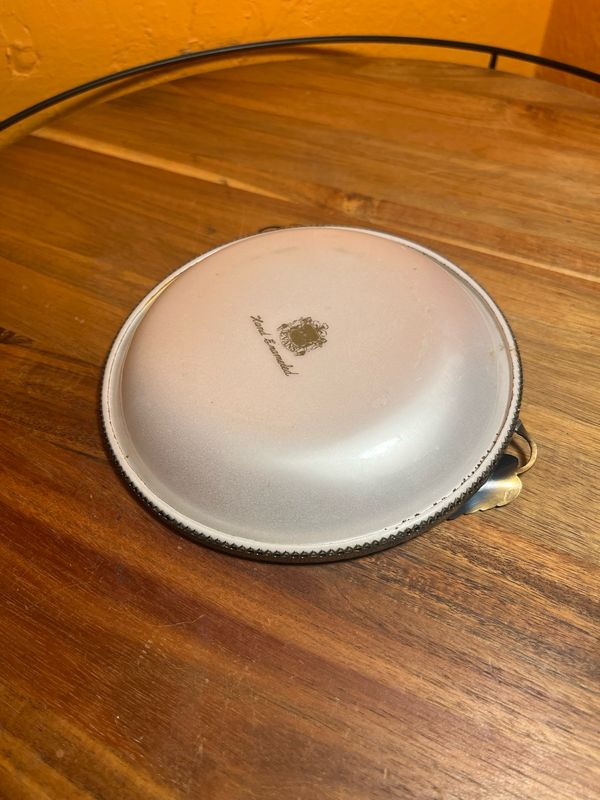Evans White Enamel Ashtray