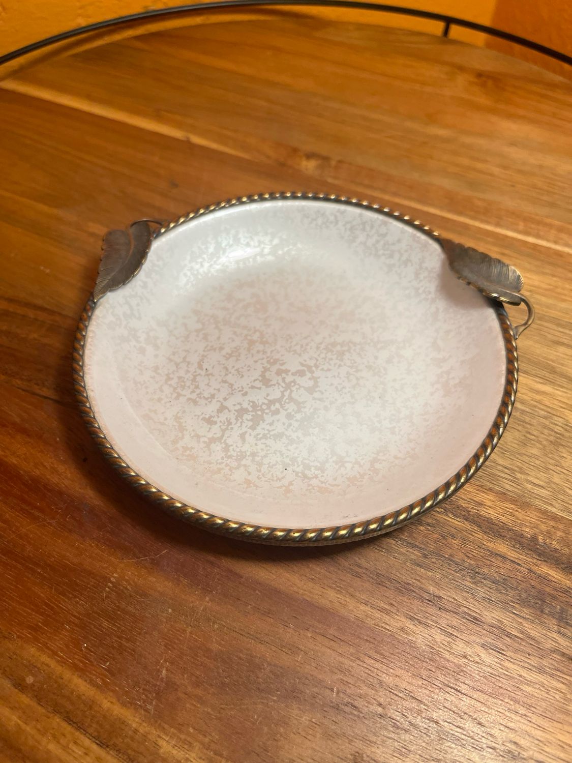 Evans White Enamel Ashtray